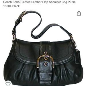 Coach Soho Pleated Leather Flap Shoulder Bag